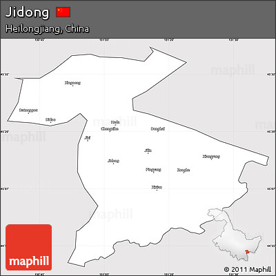 Silver Style Simple Map of Jidong, cropped outside