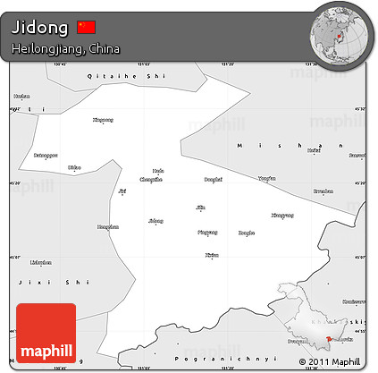 Silver Style Simple Map of Jidong