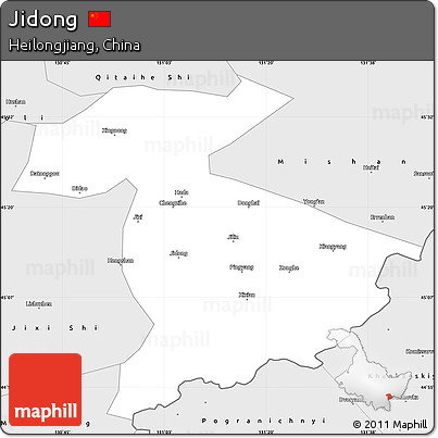 Silver Style Simple Map of Jidong