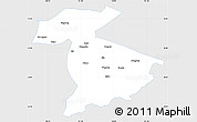 Silver Style Simple Map of Jidong, single color outside