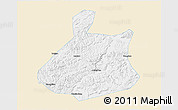 Classic Style 3D Map of Jixi Shi, single color outside