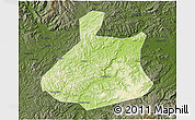 Physical 3D Map of Jixi Shi, darken
