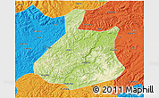 Physical 3D Map of Jixi Shi, political outside