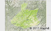 Physical 3D Map of Jixi Shi, semi-desaturated