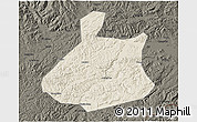 Shaded Relief 3D Map of Jixi Shi, darken