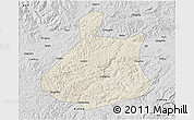 Shaded Relief 3D Map of Jixi Shi, desaturated