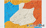 Shaded Relief 3D Map of Jixi Shi, political outside