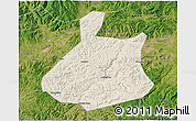 Shaded Relief 3D Map of Jixi Shi, satellite outside