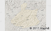 Shaded Relief 3D Map of Jixi Shi, semi-desaturated