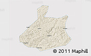 Shaded Relief 3D Map of Jixi Shi, single color outside