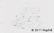 Silver Style 3D Map of Jixi Shi, single color outside