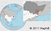 Gray Location Map of Jixi Shi, highlighted country, highlighted parent region
