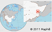 Gray Location Map of Jixi Shi, highlighted country