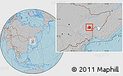 Gray Location Map of Jixi Shi, hill shading