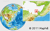 Physical Location Map of Jixi Shi, highlighted parent region