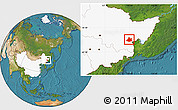 Satellite Location Map of Jixi Shi, highlighted country