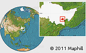 Satellite Location Map of Jixi Shi, highlighted parent region