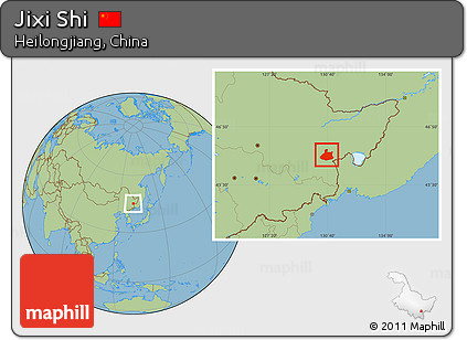 Savanna Style Location Map of Jixi Shi