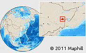 Shaded Relief Location Map of Jixi Shi