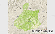 Physical Map of Jixi Shi, shaded relief outside