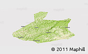 Physical Panoramic Map of Jixi Shi, cropped outside