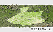 Physical Panoramic Map of Jixi Shi, darken
