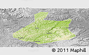Physical Panoramic Map of Jixi Shi, desaturated