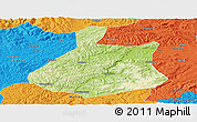 Physical Panoramic Map of Jixi Shi, political outside