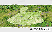 Physical Panoramic Map of Jixi Shi, satellite outside