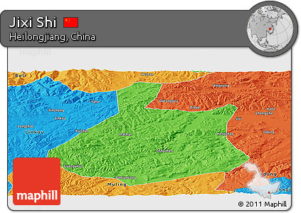 Political Panoramic Map of Jixi Shi