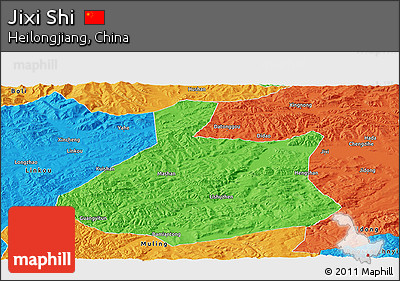 Political Panoramic Map of Jixi Shi