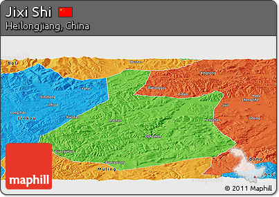 Political Panoramic Map of Jixi Shi