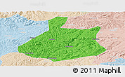 Political Panoramic Map of Jixi Shi, lighten