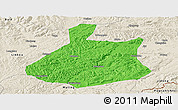Political Panoramic Map of Jixi Shi, shaded relief outside
