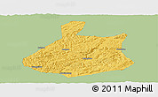 Savanna Style Panoramic Map of Jixi Shi, single color outside