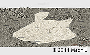 Shaded Relief Panoramic Map of Jixi Shi, darken