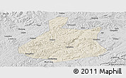 Shaded Relief Panoramic Map of Jixi Shi, desaturated