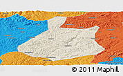 Shaded Relief Panoramic Map of Jixi Shi, political outside