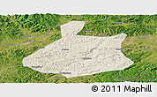 Shaded Relief Panoramic Map of Jixi Shi, satellite outside