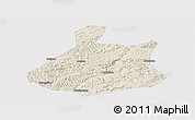 Shaded Relief Panoramic Map of Jixi Shi, single color outside