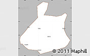 Gray Simple Map of Jixi Shi, cropped outside