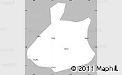 Gray Simple Map of Jixi Shi, single color outside