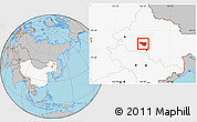 Gray Location Map of Lanxi, highlighted country