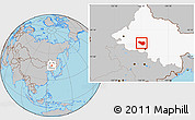 Gray Location Map of Lanxi, highlighted parent region