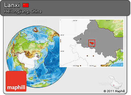 Physical Location Map of Lanxi, highlighted country, highlighted parent region