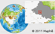 Physical Location Map of Lanxi, highlighted country, highlighted parent region