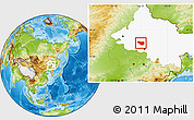 Physical Location Map of Lanxi, highlighted parent region