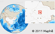 Shaded Relief Location Map of Lanxi, highlighted country