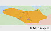 Political Panoramic Map of Lanxi, lighten