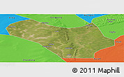 Satellite Panoramic Map of Lanxi, political outside